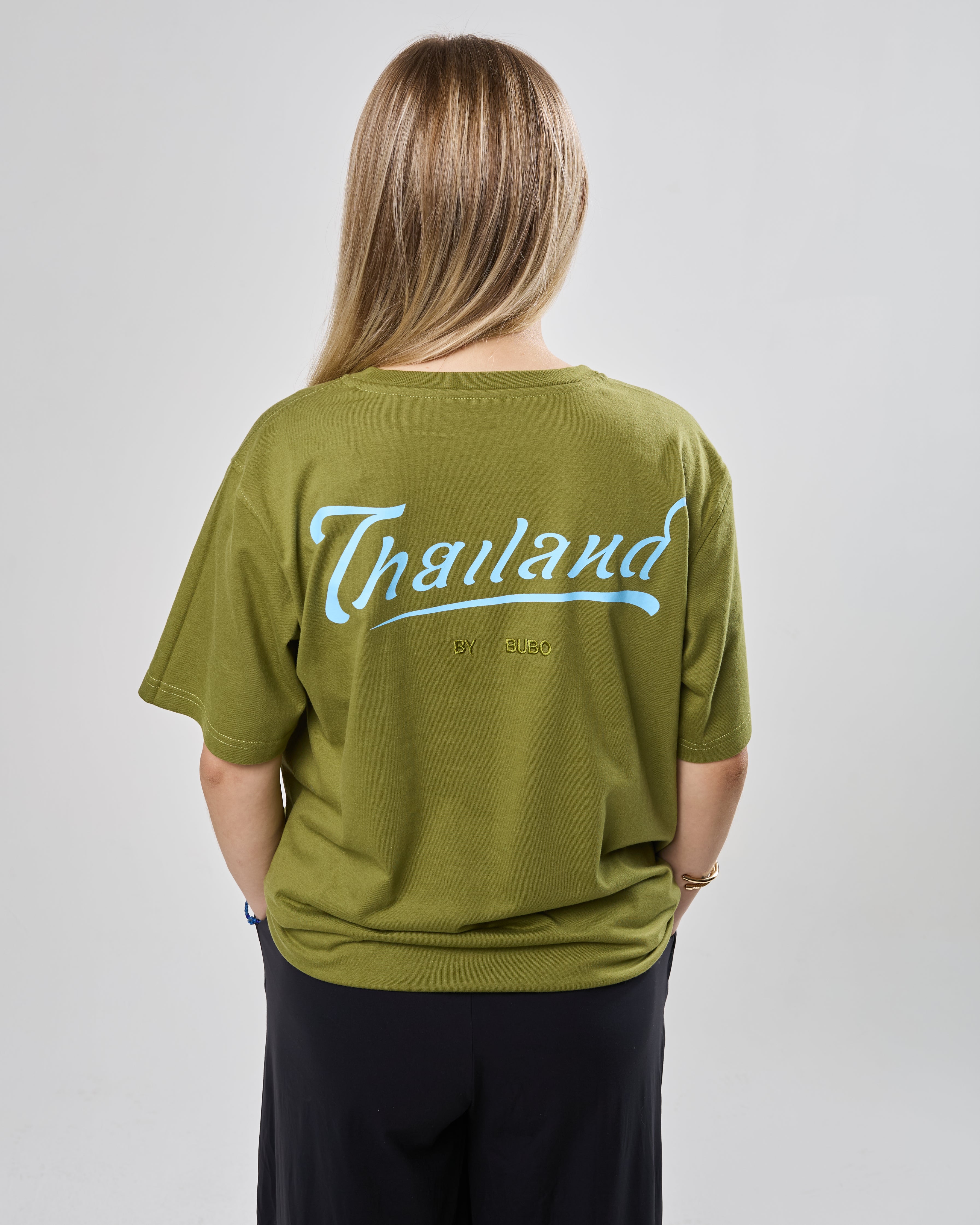 Tričko THAILAND pagoda olivovo zelená