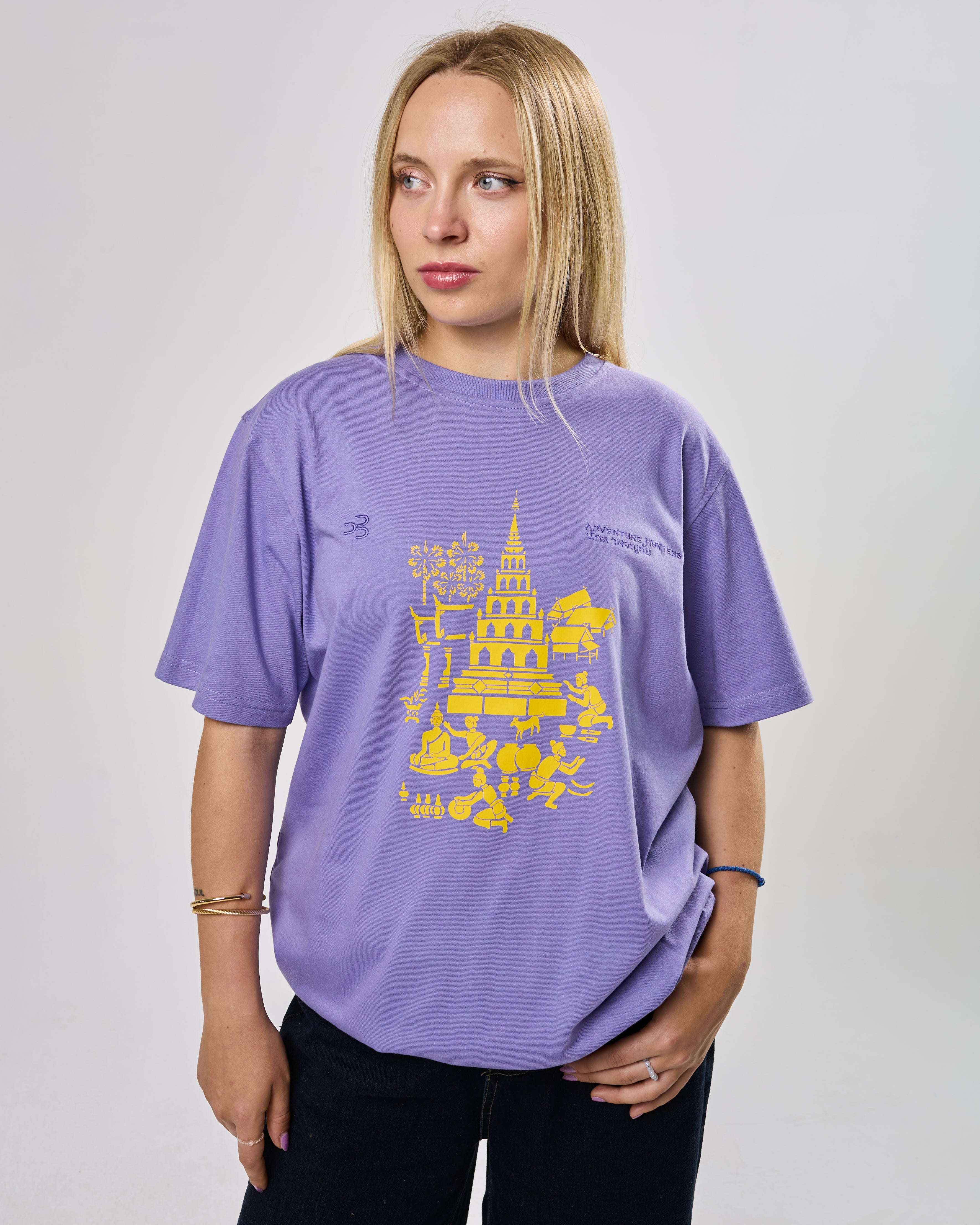 Tričko THAILAND Pagoda fialová
