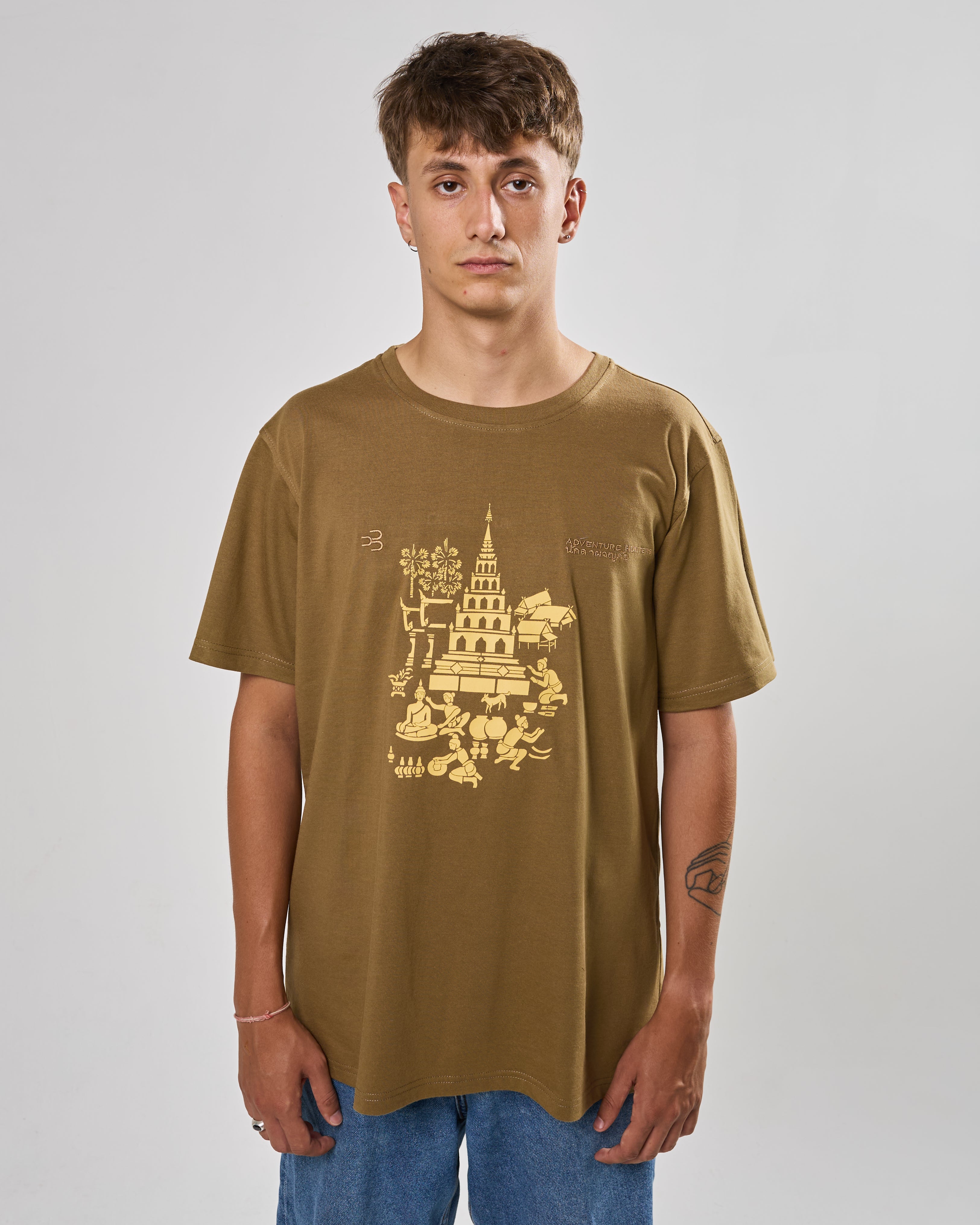 Tričko THAILAND Pagoda svetlo hnedá