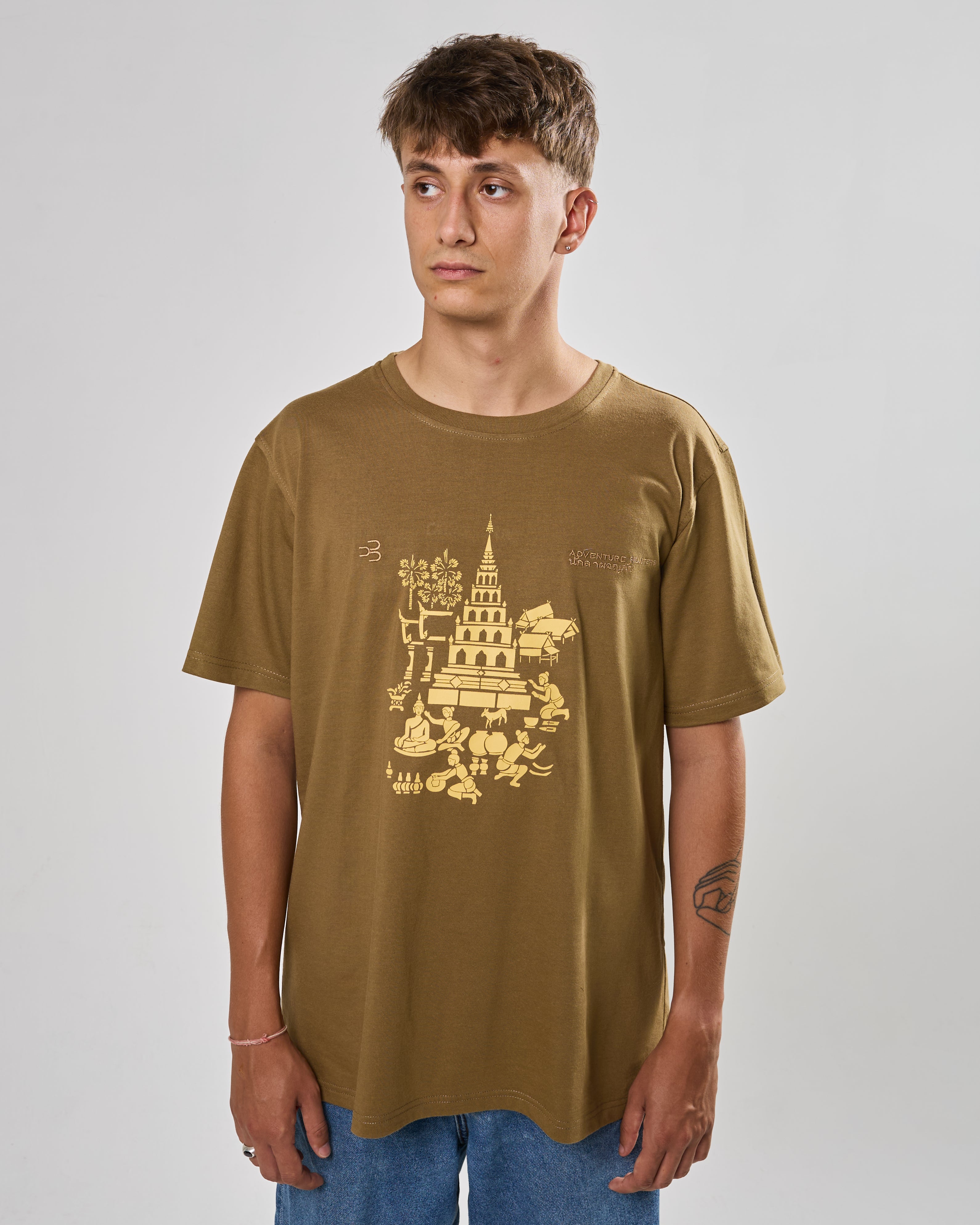 Tričko THAILAND Pagoda svetlo hnedá